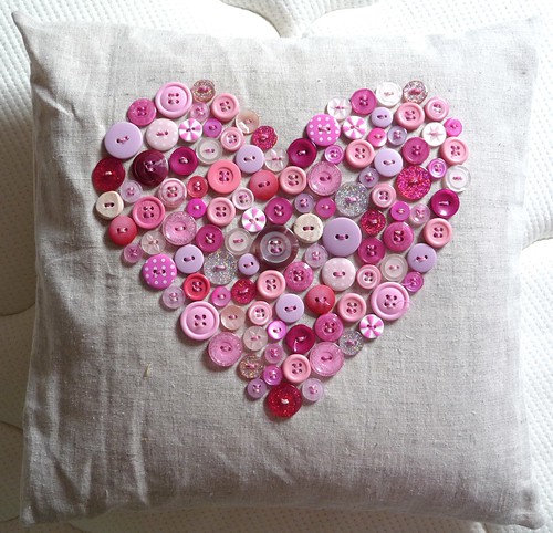 Button Heart Cushion