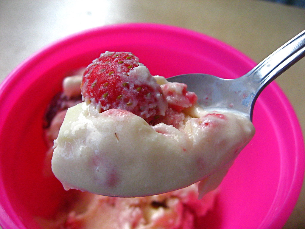 White Chocolate Strawberry Chunk Ice Cream