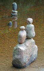 Pebble Sculpture in Hebden Water by Tim Green aka atoach