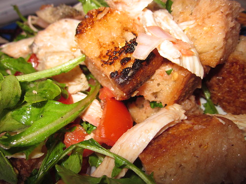 Grilled bread salad and chicken