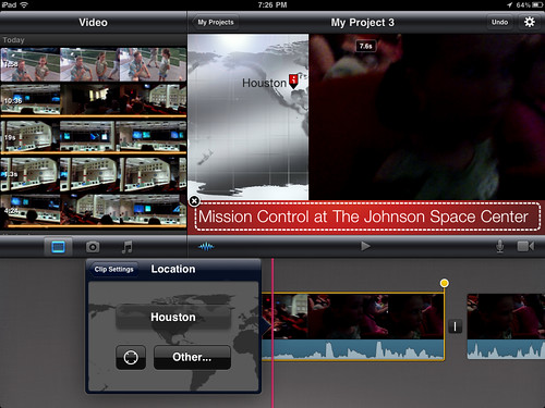 10 (iMovie for iPad) - Select the desired location