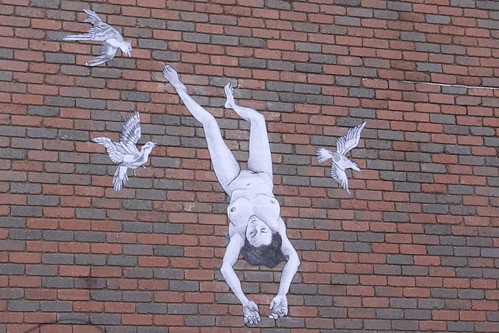 Naked woman on a wall in Footscray