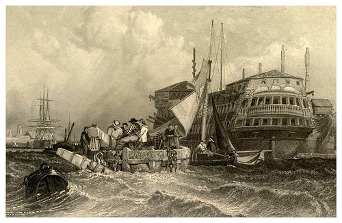 005- Puerto de Portsmouth- Gran Bretaña.-Stanfield's coast scenery…1836- Clarkson Stanfield