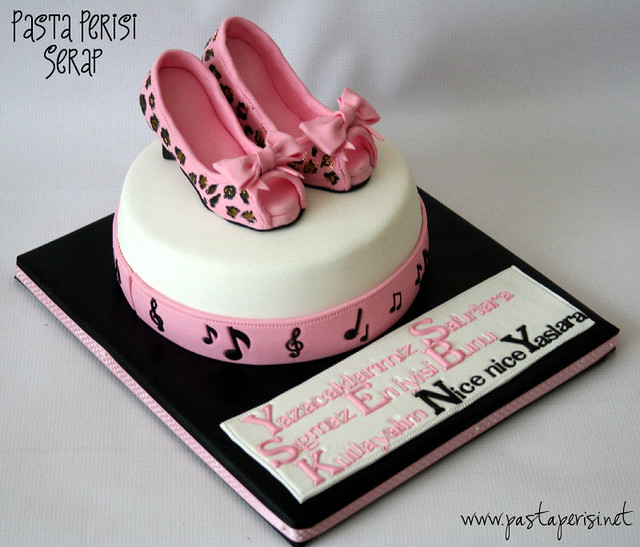 Pink Leopard Shoe Cake