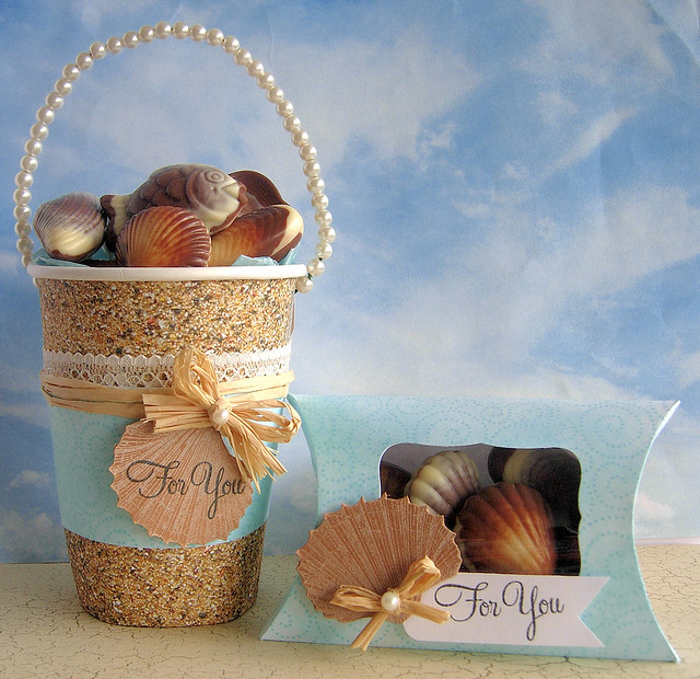 Bucket and pillow of shells