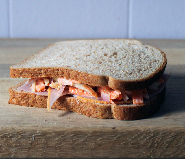 Ham Sandwich with Kolhrabi Slaw
