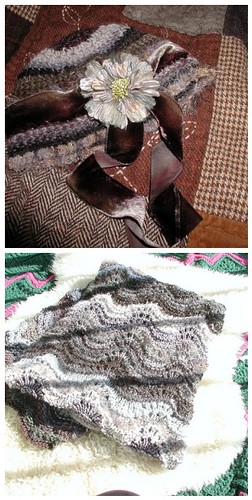 Dove and Moth Grey hat and scarf / shawl by megan_n_smith_99