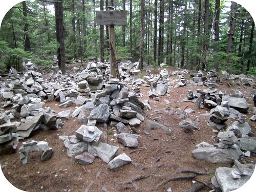 Trail art in the form of rock cairns--hikers can get rather creative with rocks