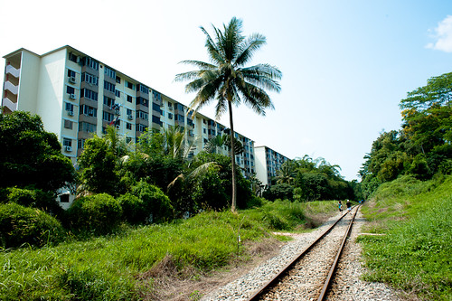 Approaching the Commonwealth flats along the KTM railway tracks