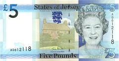 Front of Jersey £5 bank note 2011