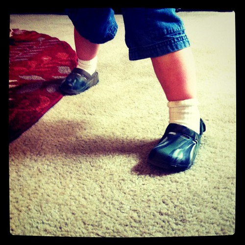 Tuesday: what happens when a 2 yr old picks out his own socks and shoes