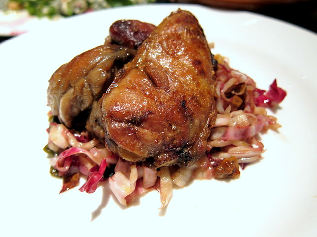 VEAL SWEETBREADS WITH RADICCHIO-POBLANO CHILE SALAD AND WALNUT VINAIGRETTE