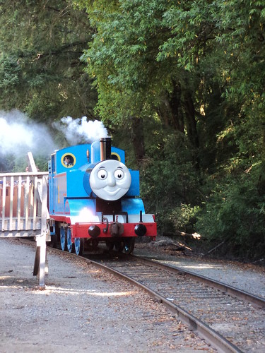 Thomas chugs into the station