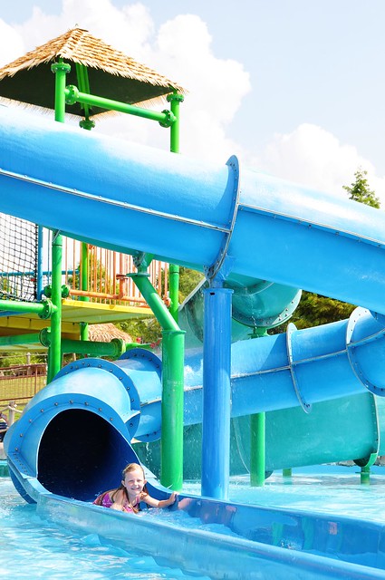 down the blue slide