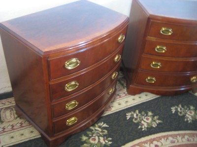 bow front mahogany nightstands