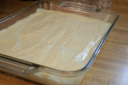 Sponge cake about to bake