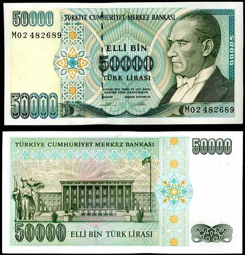 50 000 Lír Turecko 1995