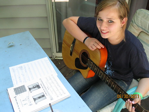 06/30/2011: Rebecca practices on Ian's Cebu guitar.