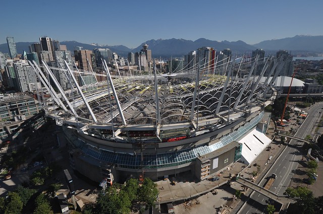 Stadium Roof construction webcam - July 6, 2011