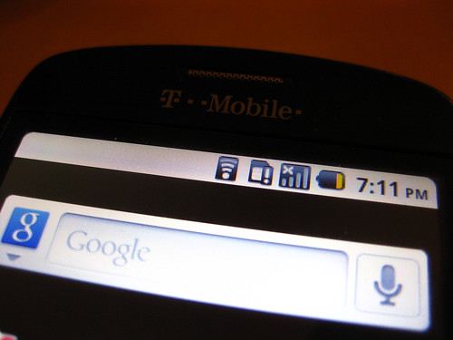 Android (CM6) Notification Bar and Google Search Widget on Rooted HTC Magic 32B