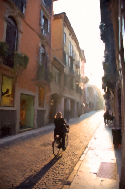 Through the streets of Verona and into the sun.