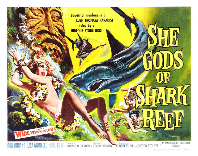 Reynold Brown - She Gods of Shark Reef (American International, 1958) half sheet