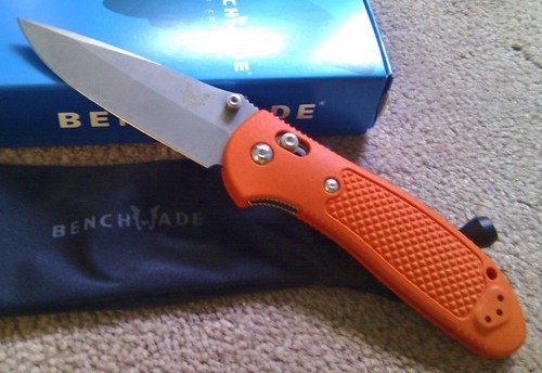 Benchmade Griptilian 3.45" X15 T.N. Steel Plain Blade, Orange Handles
