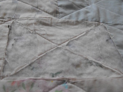 cut away damaged fabric