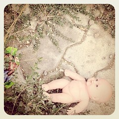 Abandoned fat baby fetus doll