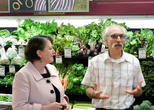Agriculture Deputy Secretary Dr. Kathleen Merrigan with Alex Gyori, General Manager of Brattleboro Food Coop.