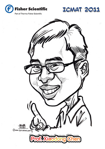 Caricature for Fisher Scientific - Prof. Xiaodong Chen
