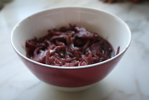 Red wine caramelized onions