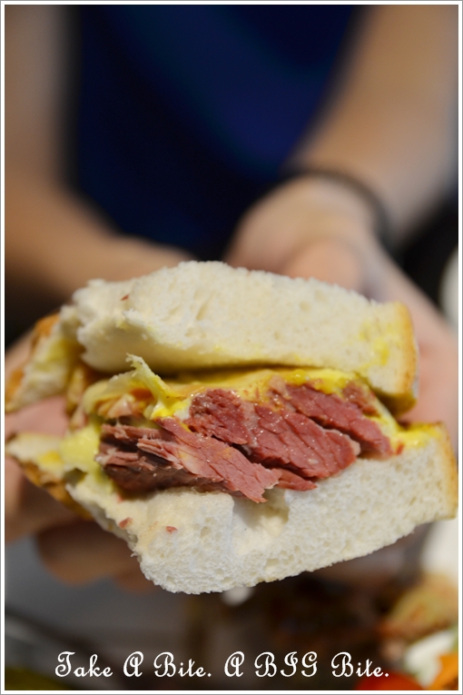 Homemade Salted Beef Sandwich with Egg and Cheese
