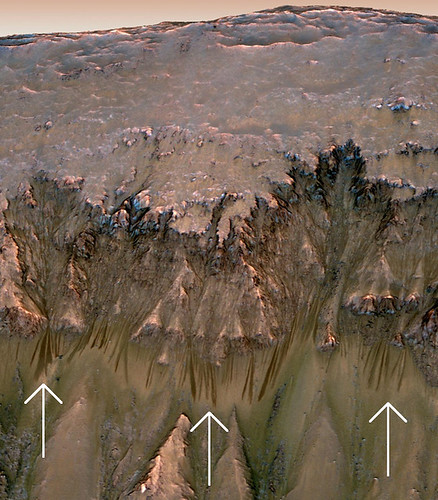 Possible flow of water on Mars