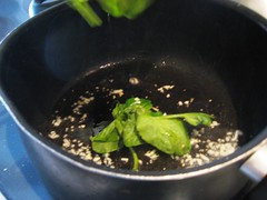 Cooking pea shoots