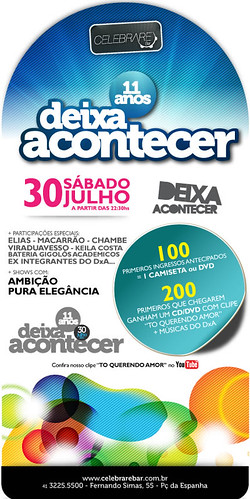 E-flyer - Deixa Acontecer 11 Anos by chambe.com.br