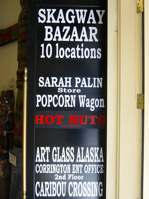Signage for The Sarah Palin Store in Skagway Alaska