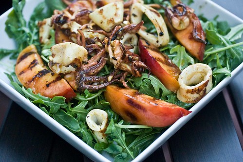 squid and nectarine salad