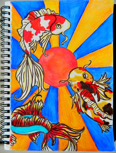 Drawing I Koi Fish Color pencils and a Saturday afternoon 