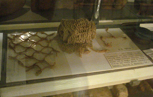 Egyptian historical textiles extant sample of flax netting