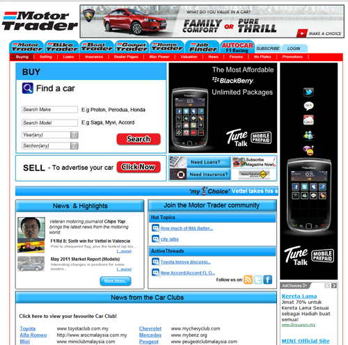 Old Motor Trader Website