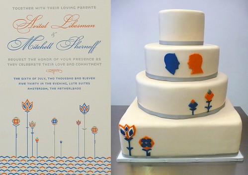 Avital & Mitchell - Invite & Wedding Cake by CAKE Amsterdam - Cakes by ZOBOT