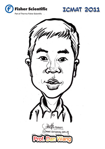Caricature for Fisher Scientific - Prof. Dan Wang