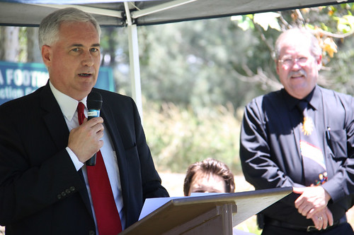    Congressman Tom McClintock speaks at the groundbreaking for the Community Recovery Resources’ Center for Hope residential drug treatment facility in Grass Valley, California.