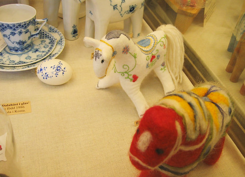Felted and embroidered dala horses
