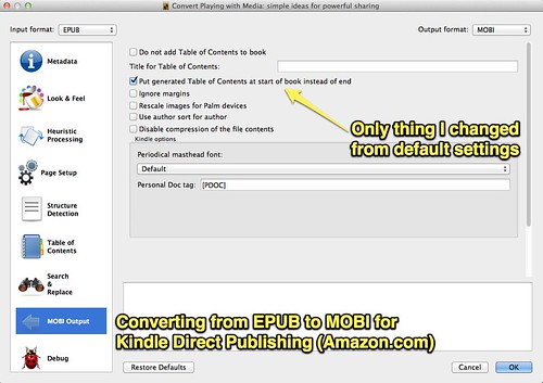 Converting from EPUB to Kindle MOBI