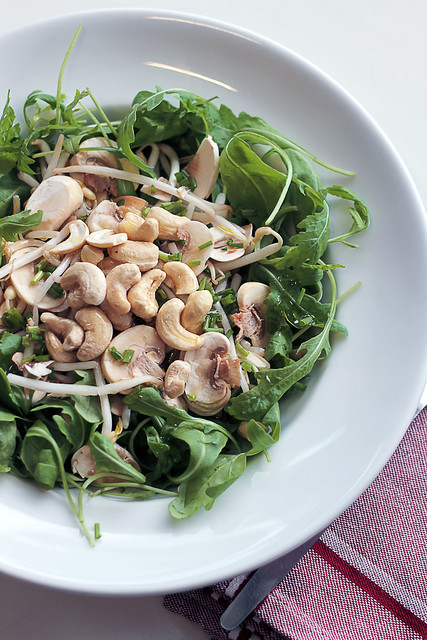 Mushrooms, Beans Sprouts and Rocket