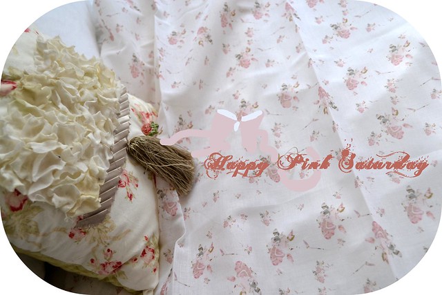 Shabby Chic Roses in A Pink Garden fabric design