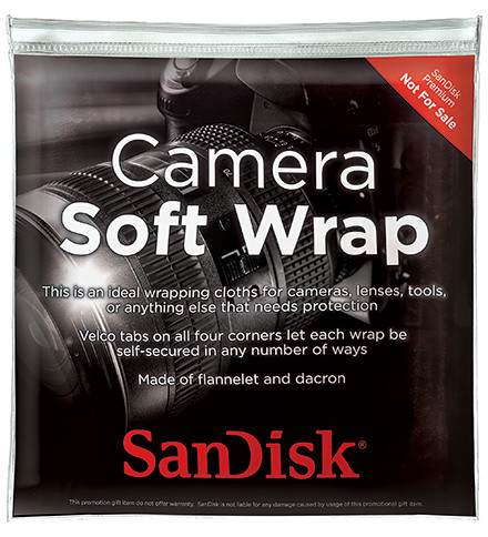 Free protective camera wrap for purchases of 16GB or higher SanDisk Extreme or SanDisk Extreme Pro UHS-I cards