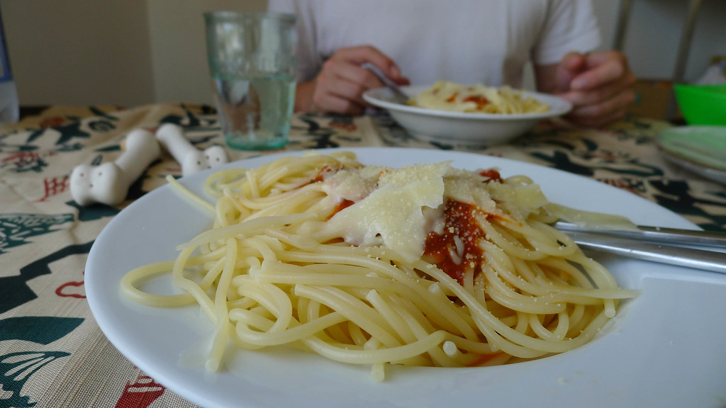 pasta with homemade tomato sauce!